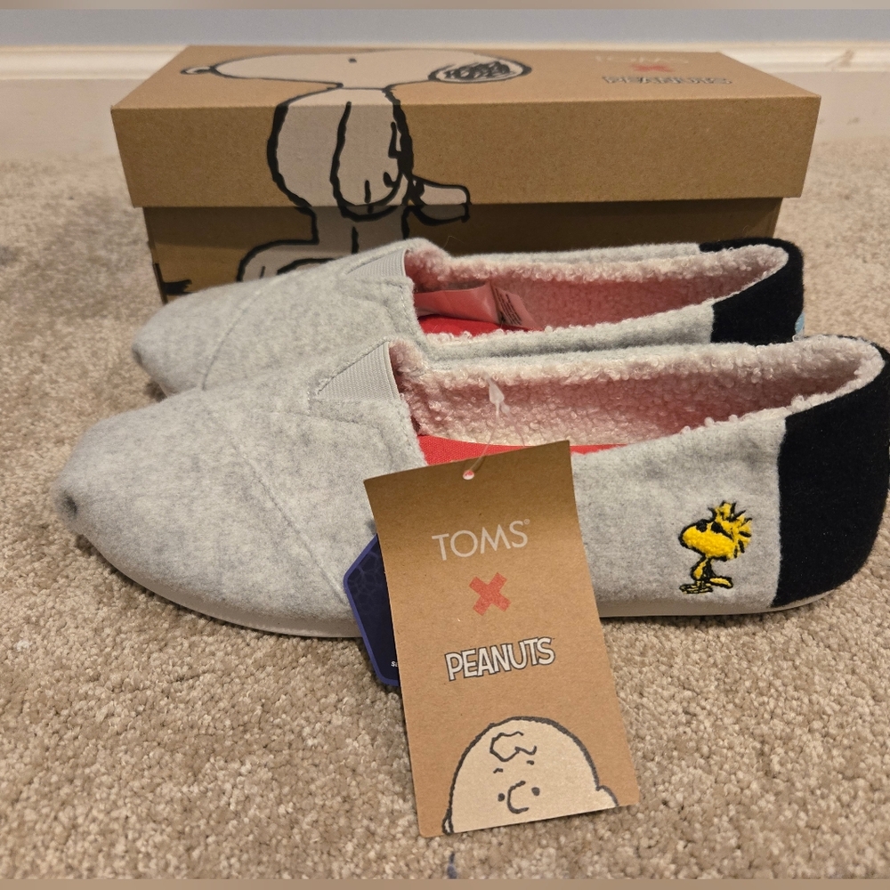 TOMS x Peanuts Alpargata One Piece - Gray and Black Womens size 9
